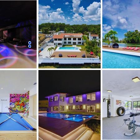 Luxe Waterfront Mansion W Private Nightclub, Cinema, Game Room, Gym & Pool Miami Exteriör bild